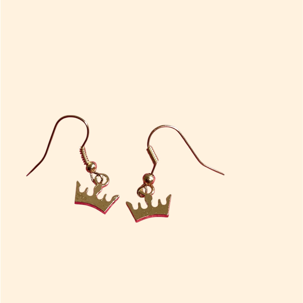 414 Gold Crown Earrings